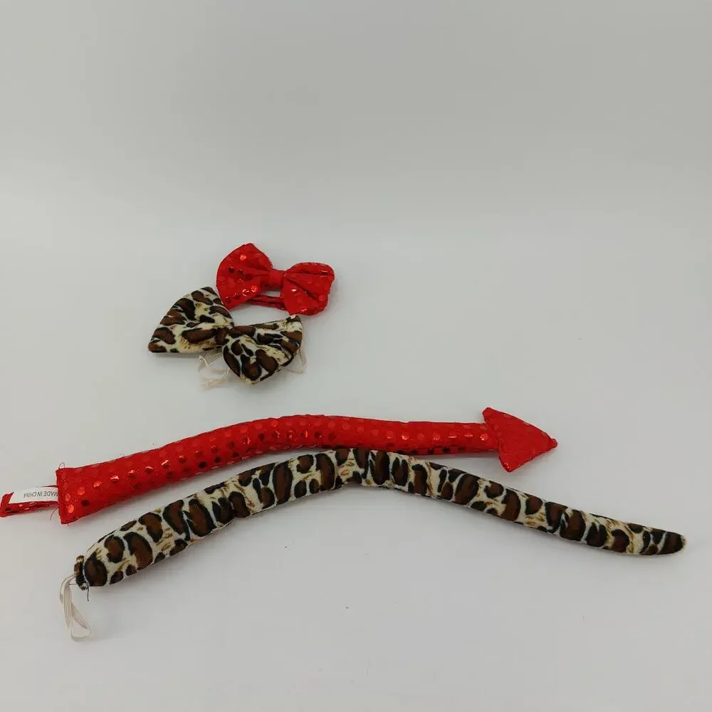 Halloween Devil Leopard Cat Costume leopard Bow Tie Set of 2